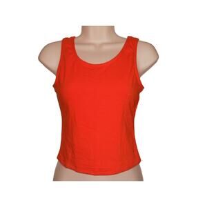BODY WRAPPERS Orange Cropped Dance Tank Top Shirt size M Sports Activewear